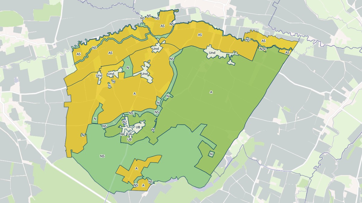 Aperçu cartographique de Saint-Gervais-en-Vallière, centré sur la commune