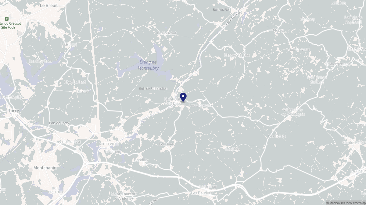Aperçu cartographique de Saint-Julien-sur-Dheune, centré sur la commune