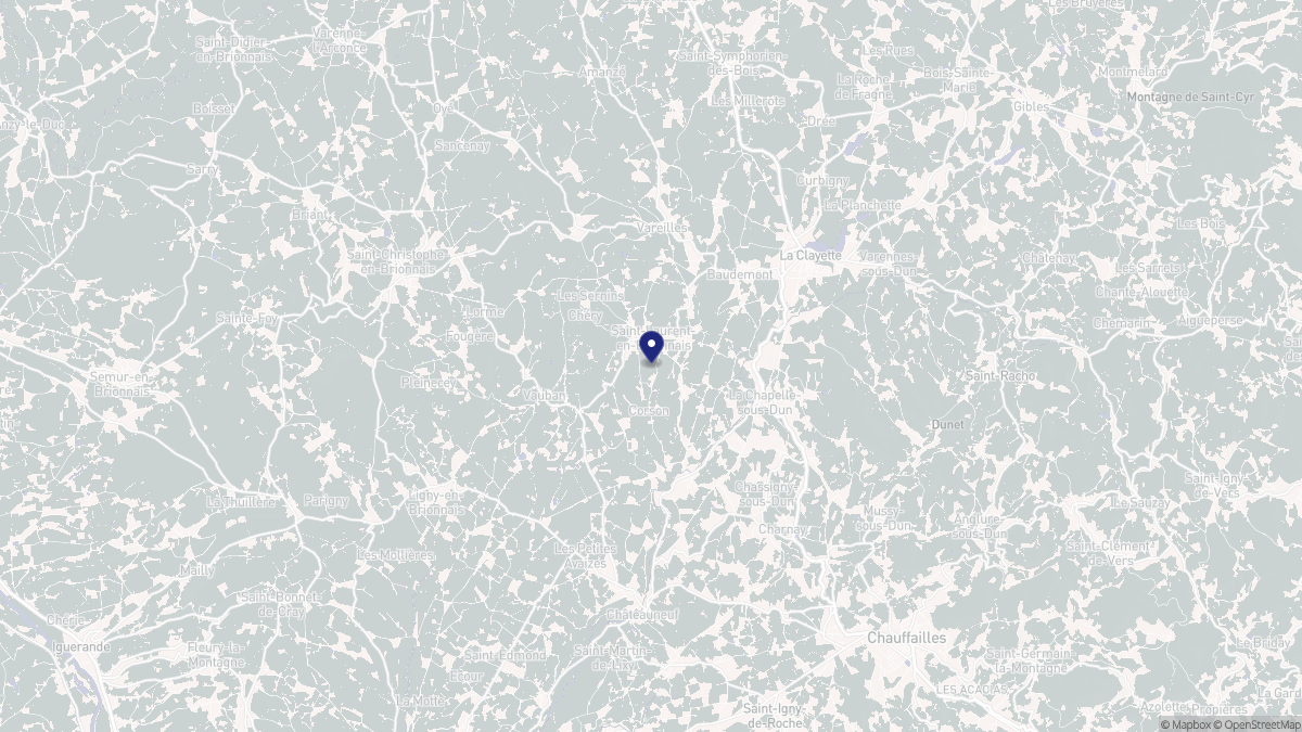 Aperçu cartographique de Saint-Laurent-en-Brionnais, centré sur la commune