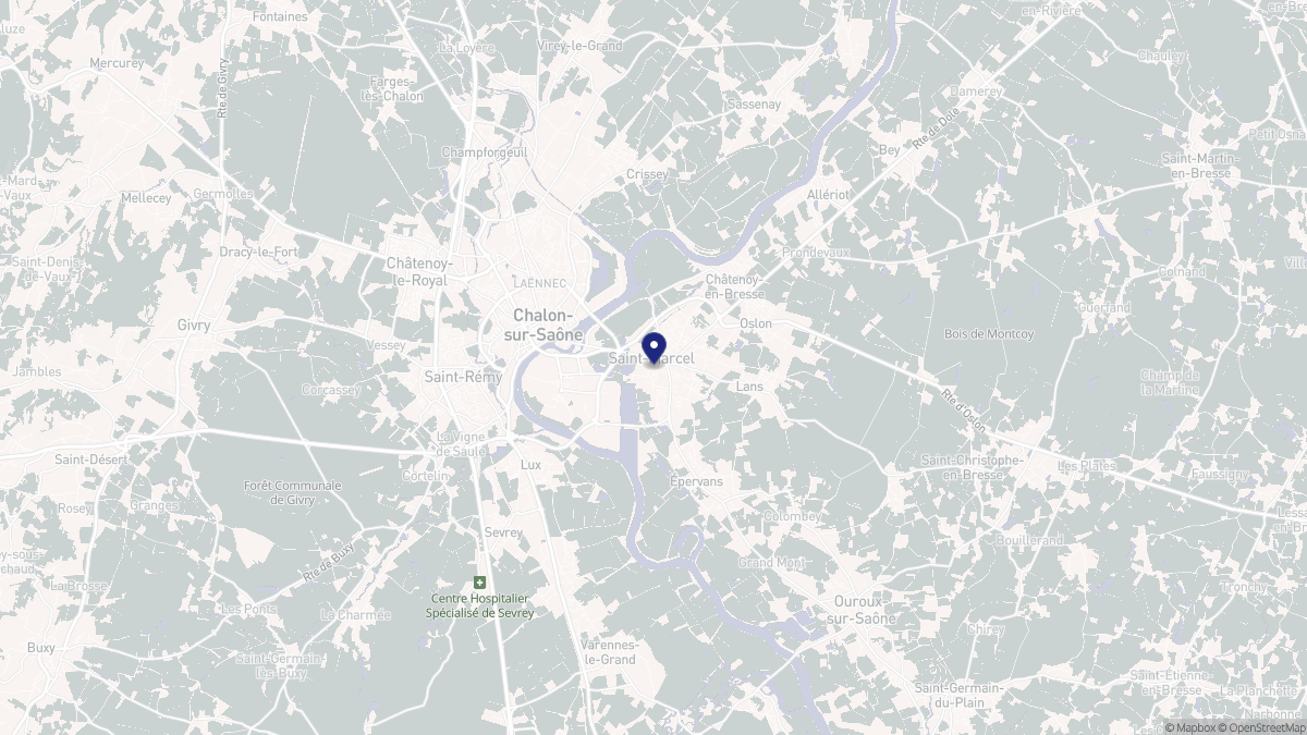 Aperçu cartographique de Saint-Marcel, centré sur la commune