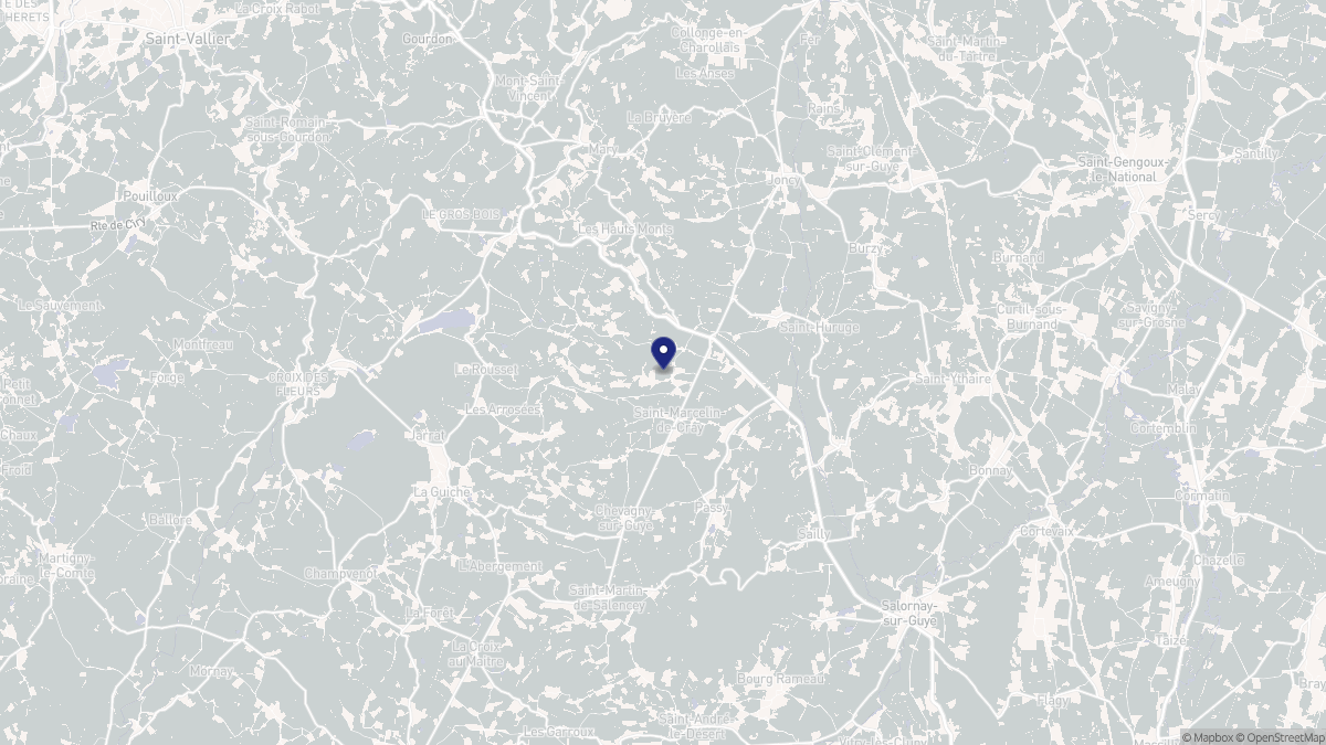 Aperçu cartographique de Saint-Marcelin-de-Cray, centré sur la commune