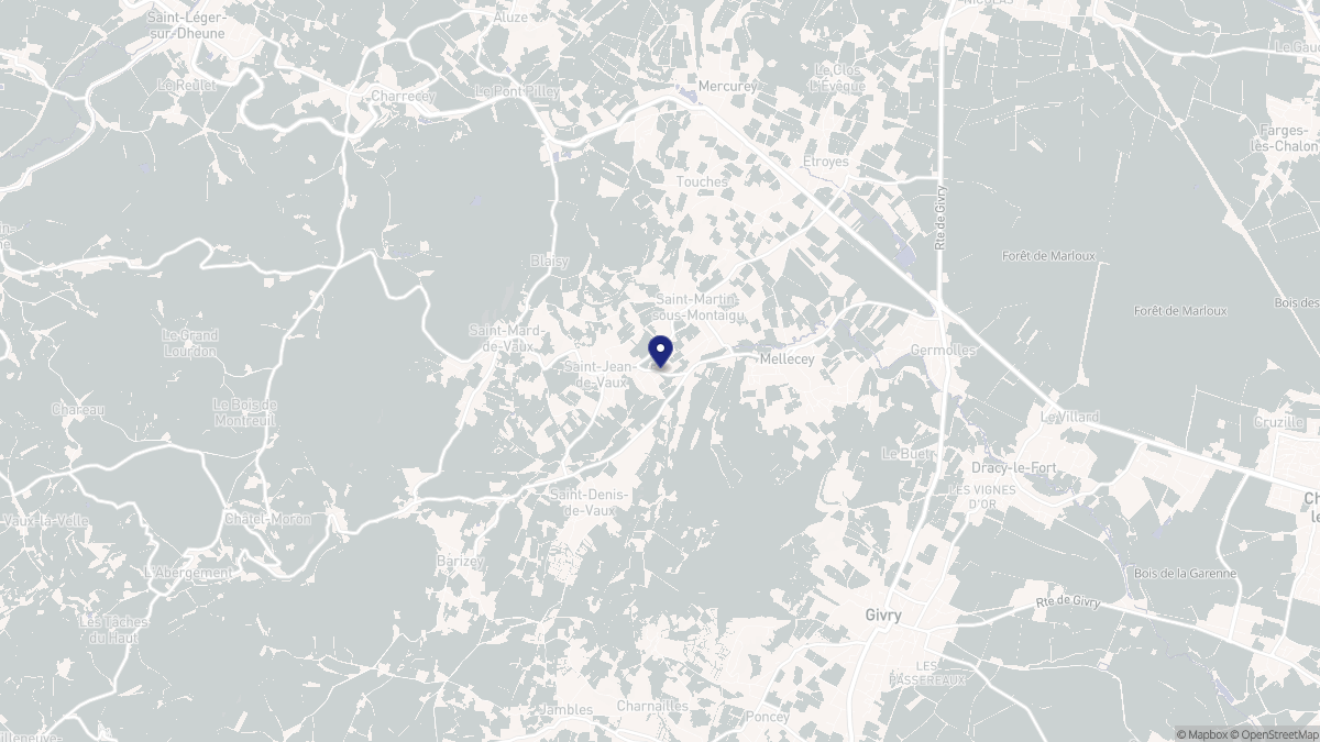 Aperçu cartographique de Saint-Martin-sous-Montaigu, centré sur la commune