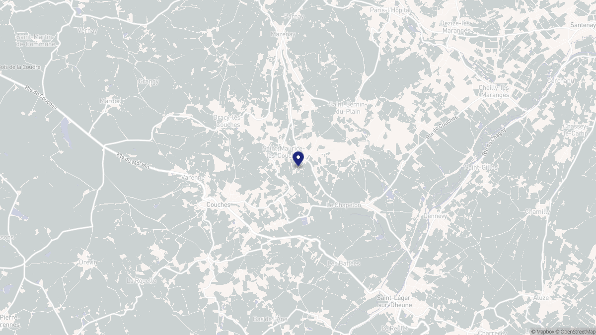 Aperçu cartographique de Saint-Maurice-lès-Couches, centré sur la commune