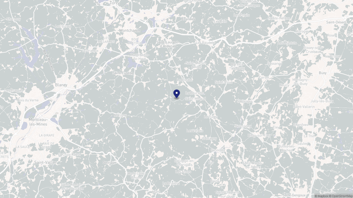 Aperçu cartographique de Saint-Micaud, centré sur la commune
