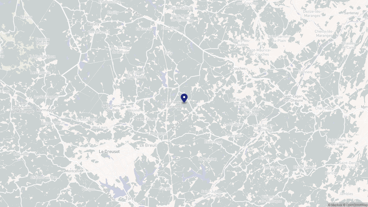 Aperçu cartographique de Saint-Pierre-de-Varennes, centré sur la commune