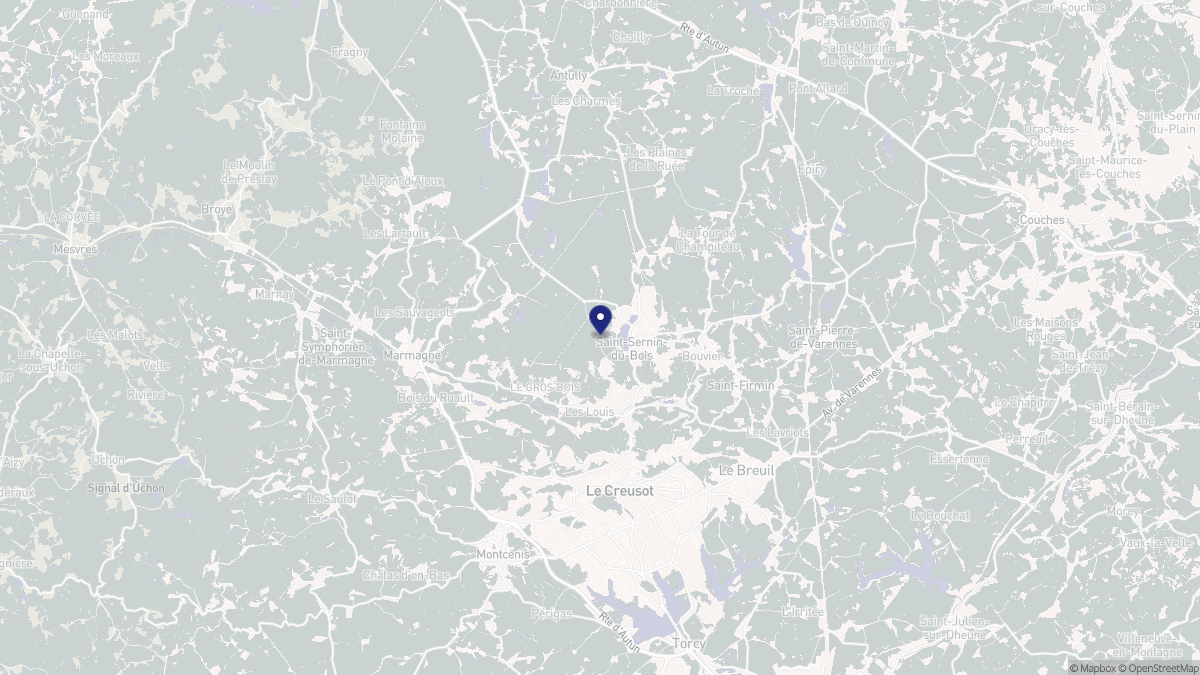 Aperçu cartographique de Saint-Sernin-du-Bois, centré sur la commune