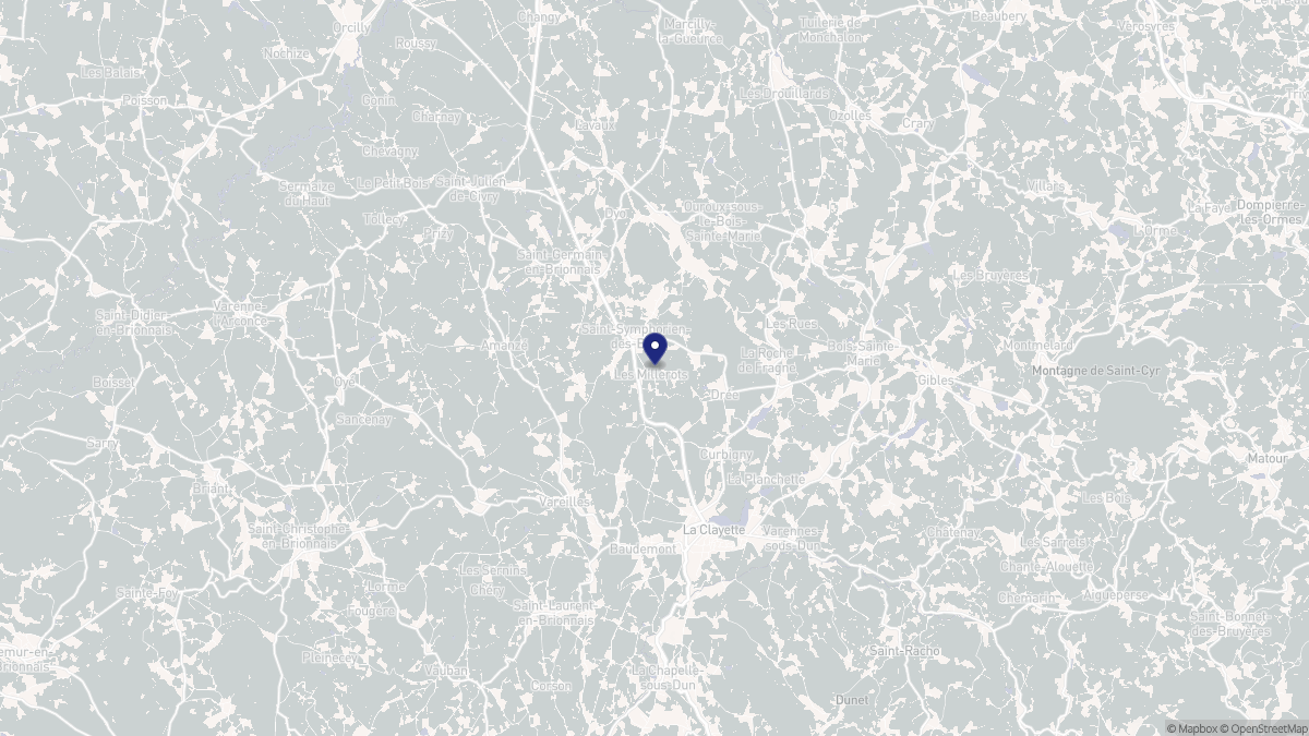 Aperçu cartographique de Saint-Symphorien-des-Bois, centré sur la commune