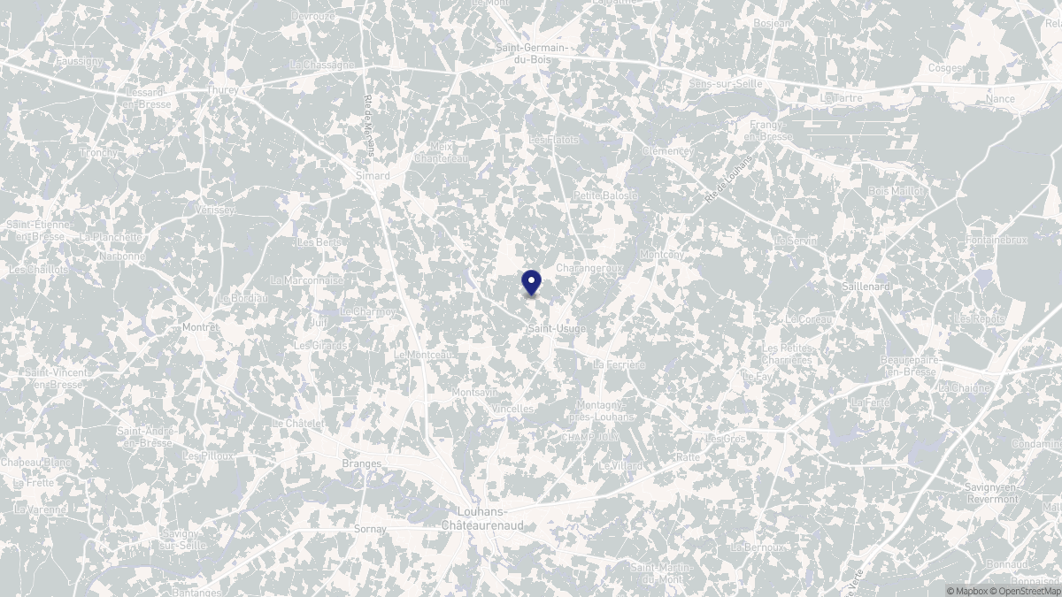 Aperçu cartographique de Saint-Usuge, centré sur la commune