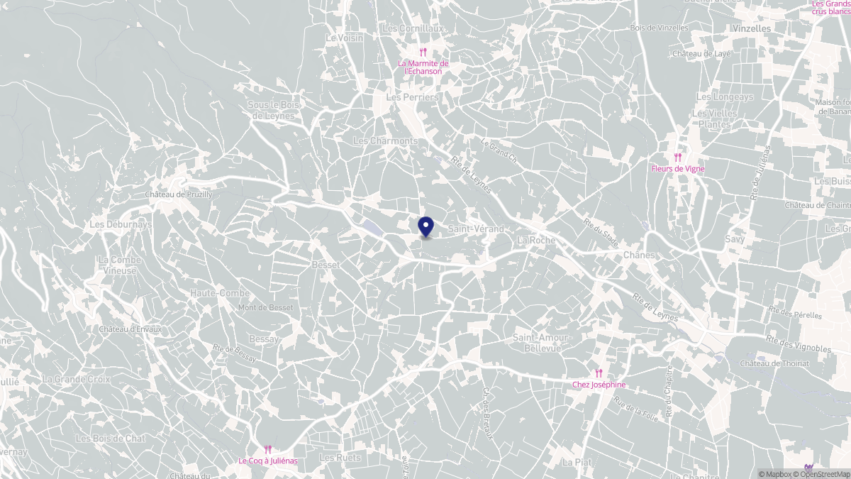 Aperçu cartographique de Saint-Vérand, centré sur la commune
