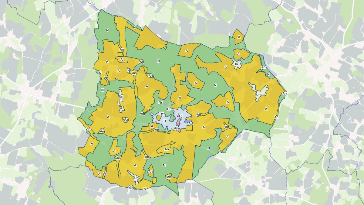 Aperçu cartographique de Saint-Vincent-en-Bresse, centré sur la commune