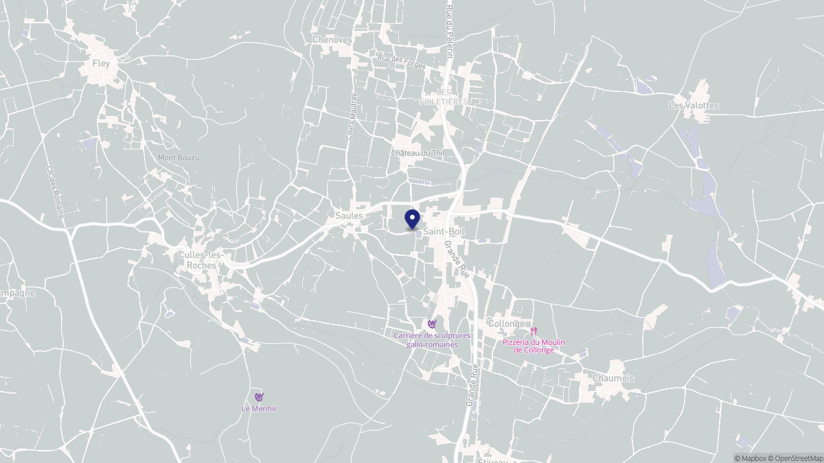 Aperçu cartographique de Saules, centré sur la commune