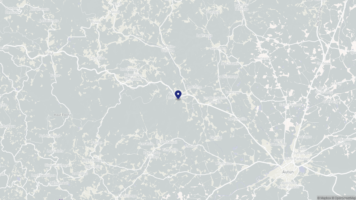 Aperçu cartographique de La Celle-en-Morvan, centré sur la commune