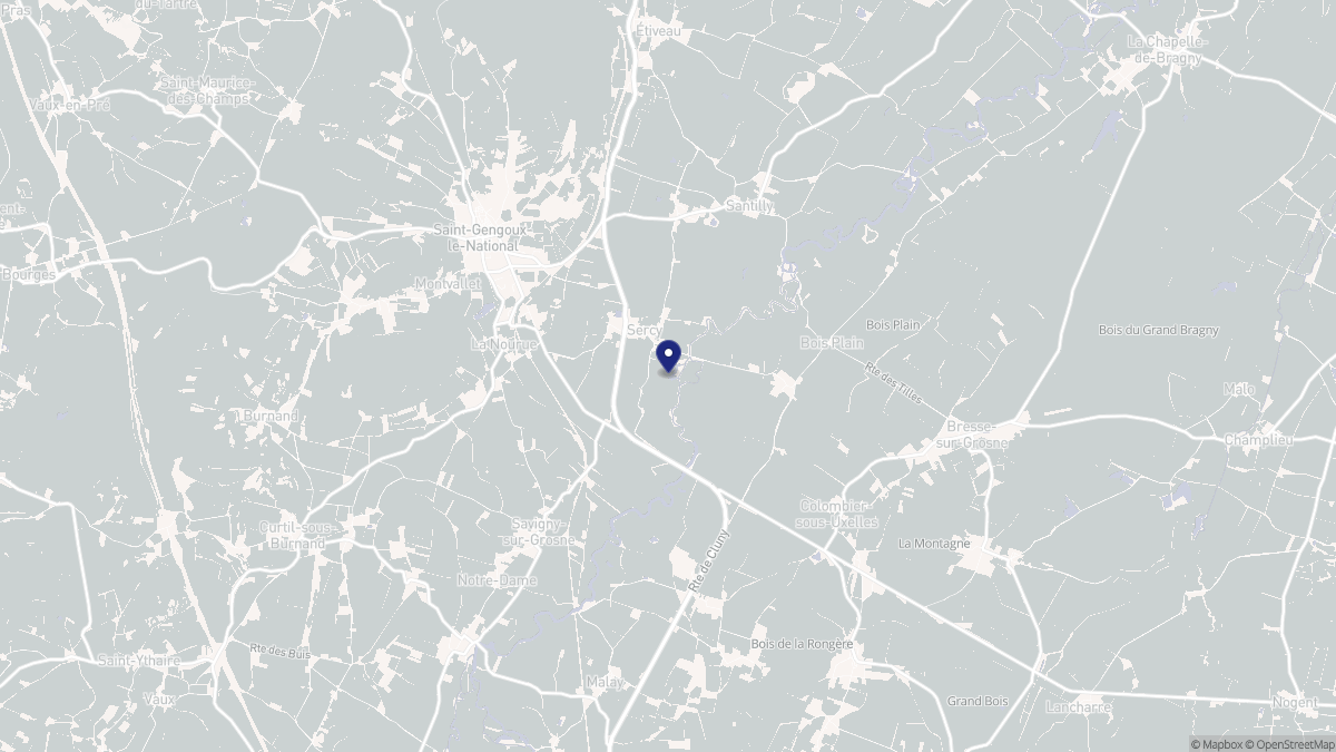 Aperçu cartographique de Sercy, centré sur la commune