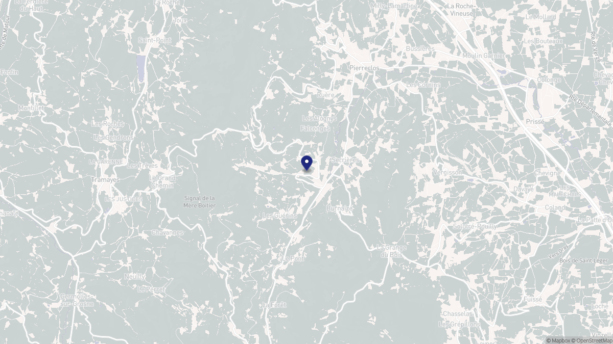 Aperçu cartographique de Serrières, centré sur la commune
