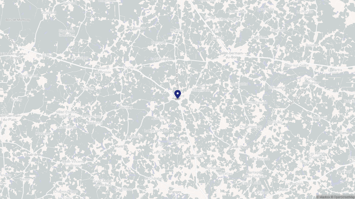 Aperçu cartographique de Simard, centré sur la commune