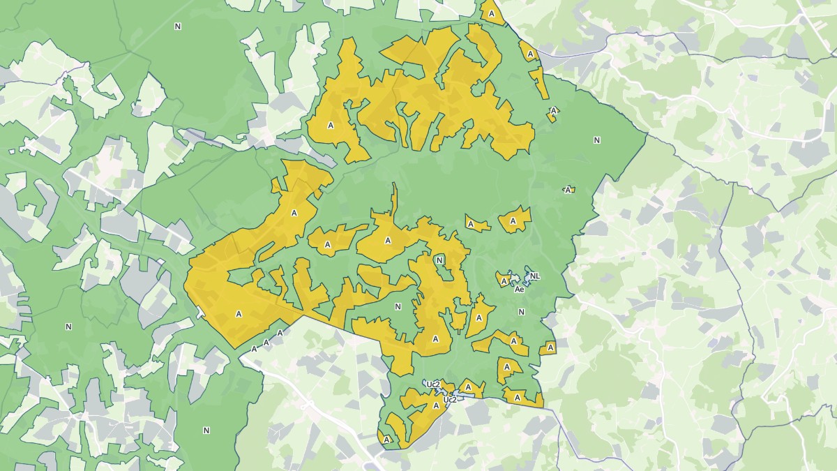 Aperçu cartographique de Suin, centré sur la commune