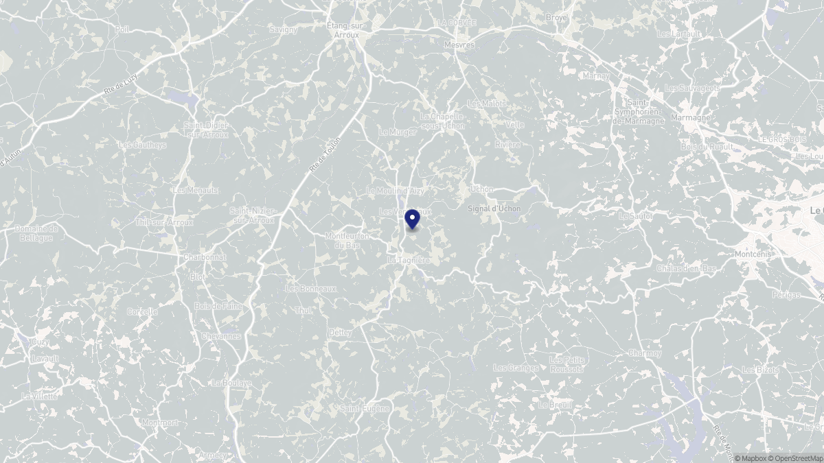 Aperçu cartographique de La Tagnière, centré sur la commune