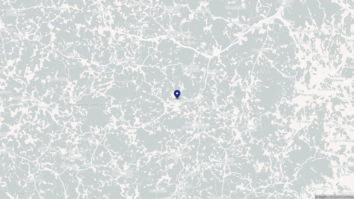 Aperçu cartographique de Trambly, centré sur la commune