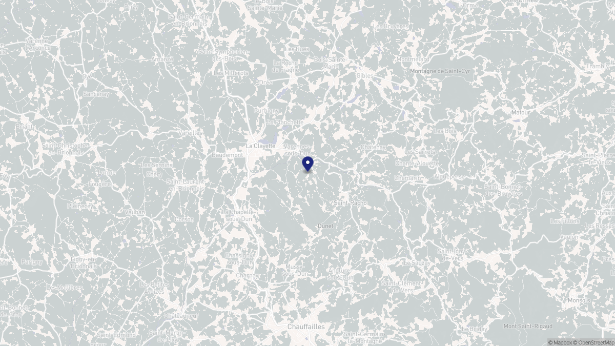 Aperçu cartographique de Varennes-sous-Dun, centré sur la commune