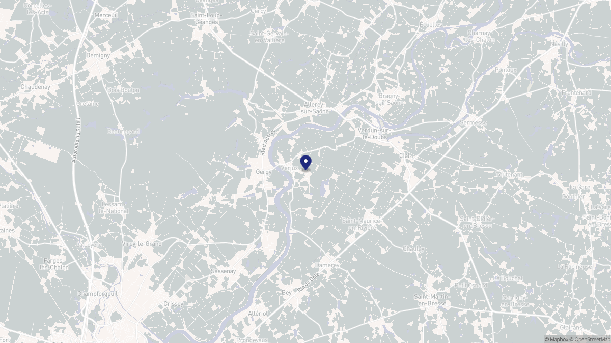 Aperçu cartographique de Verjux, centré sur la commune