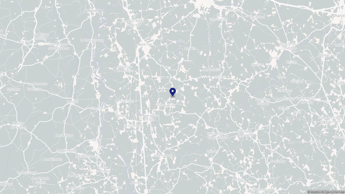 Aperçu cartographique de Versaugues, centré sur la commune