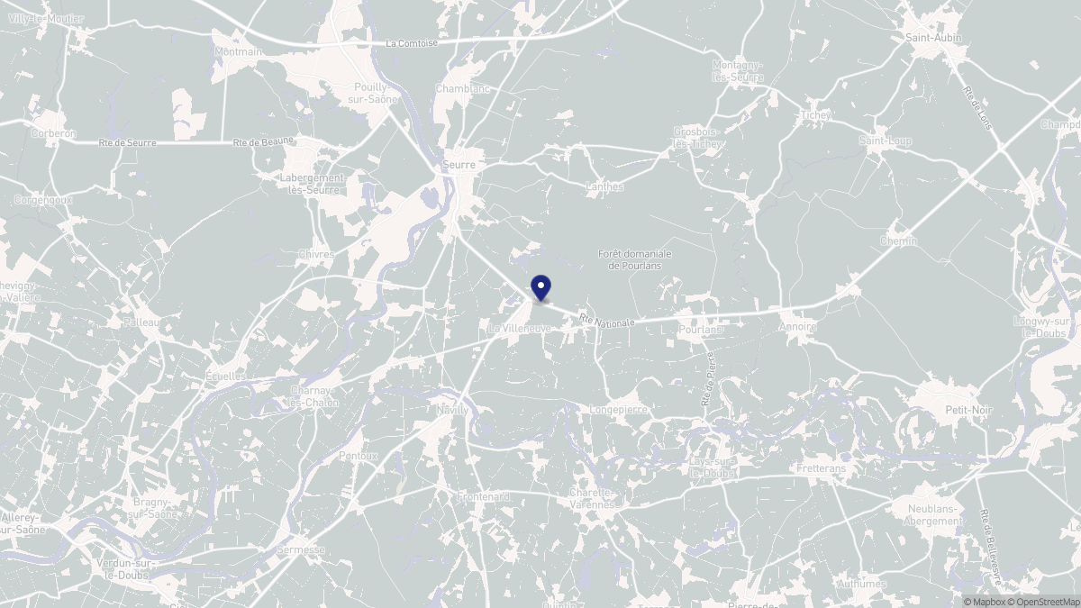 Aperçu cartographique de Clux-Villeneuve, centré sur la commune