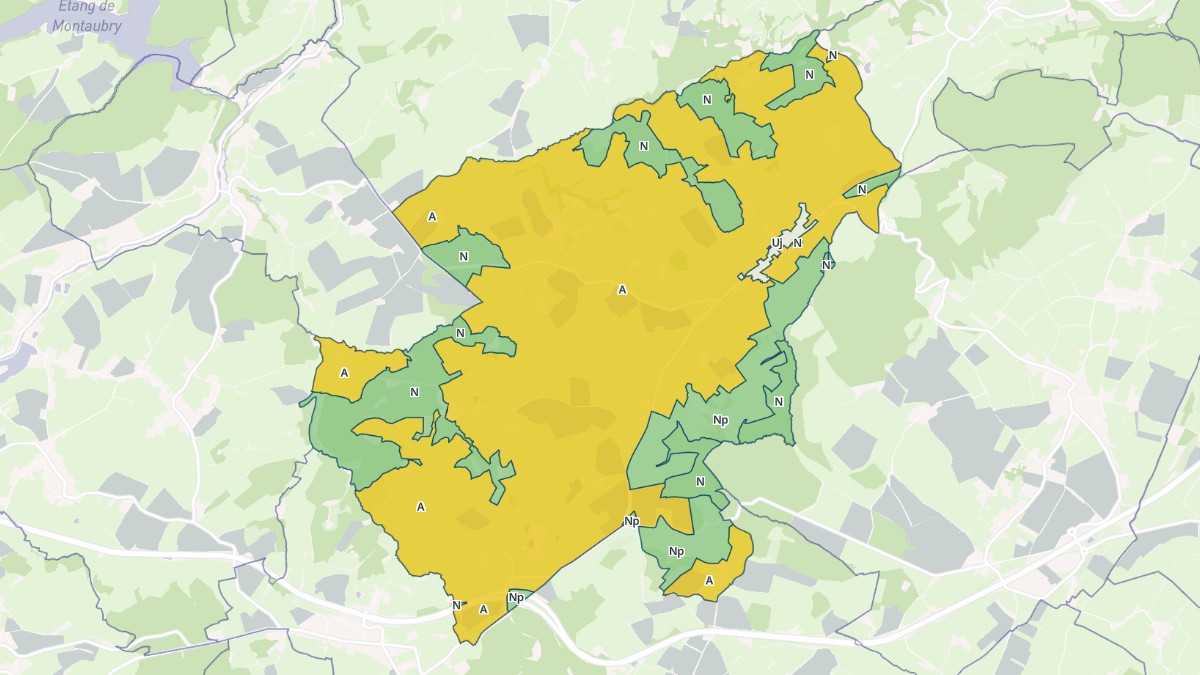 Aperçu cartographique de Villeneuve-en-Montagne, centré sur la commune