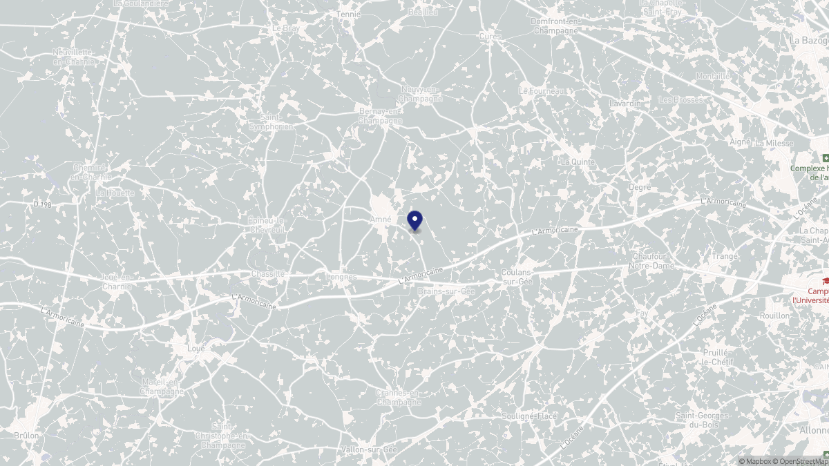 Aperçu cartographique de Amné, centré sur la commune