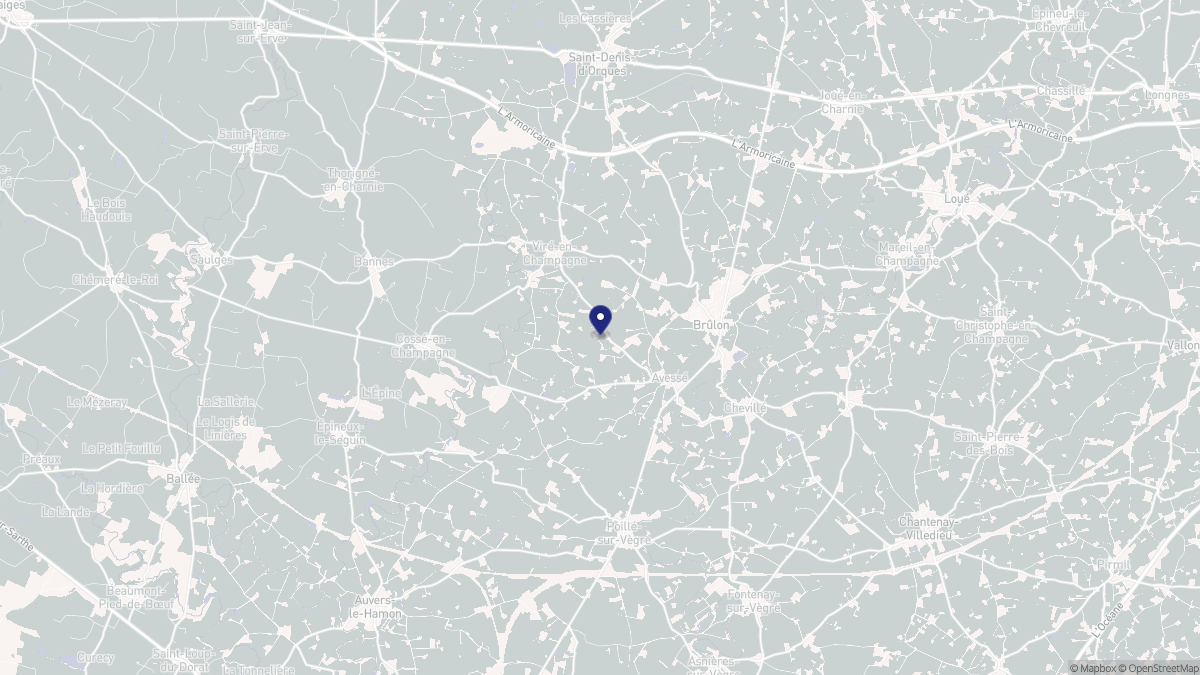 Aperçu cartographique de Avessé, centré sur la commune