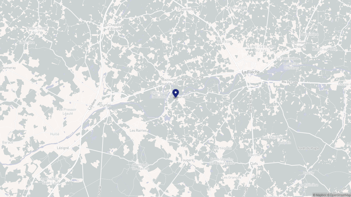Aperçu cartographique de Bazouges Cré sur Loir, centré sur la commune