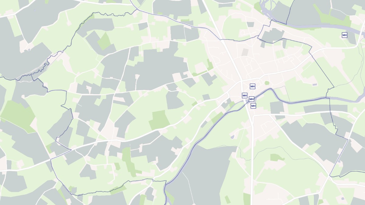 Aperçu cartographique de Beaumont-sur-Sarthe, centré sur la commune
