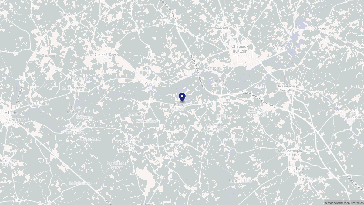 Aperçu cartographique de La Bruère-sur-Loir, centré sur la commune
