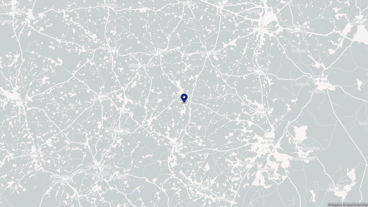 Aperçu cartographique de Cogners, centré sur la commune