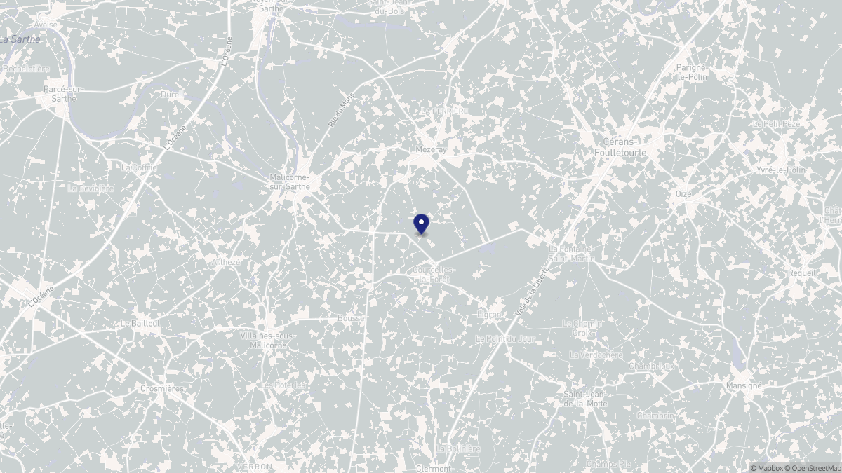 Aperçu cartographique de Courcelles-la-Forêt, centré sur la commune