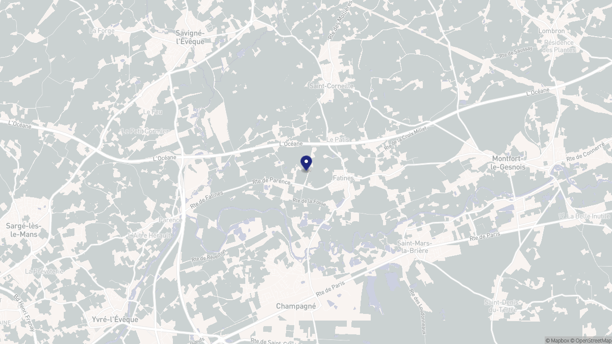 Aperçu cartographique de Fatines, centré sur la commune