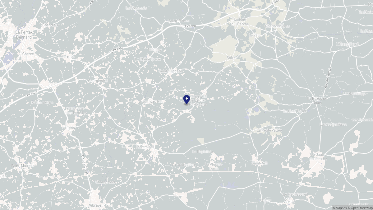 Aperçu cartographique de Gréez-sur-Roc, centré sur la commune