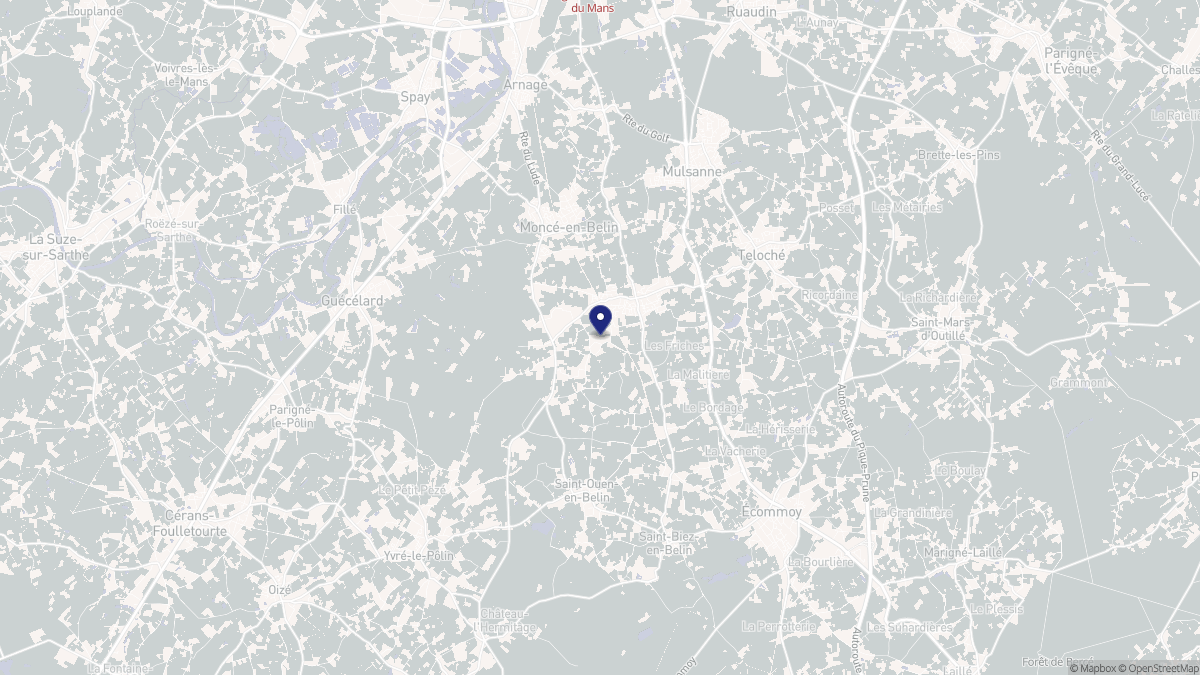 Aperçu cartographique de Laigné-Saint-Gervais, centré sur la commune