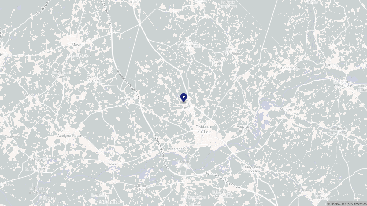 Aperçu cartographique de Luceau, centré sur la commune