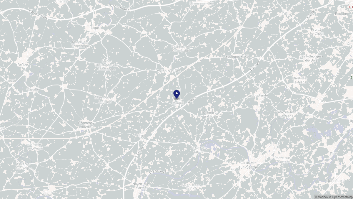 Aperçu cartographique de Maigné, centré sur la commune