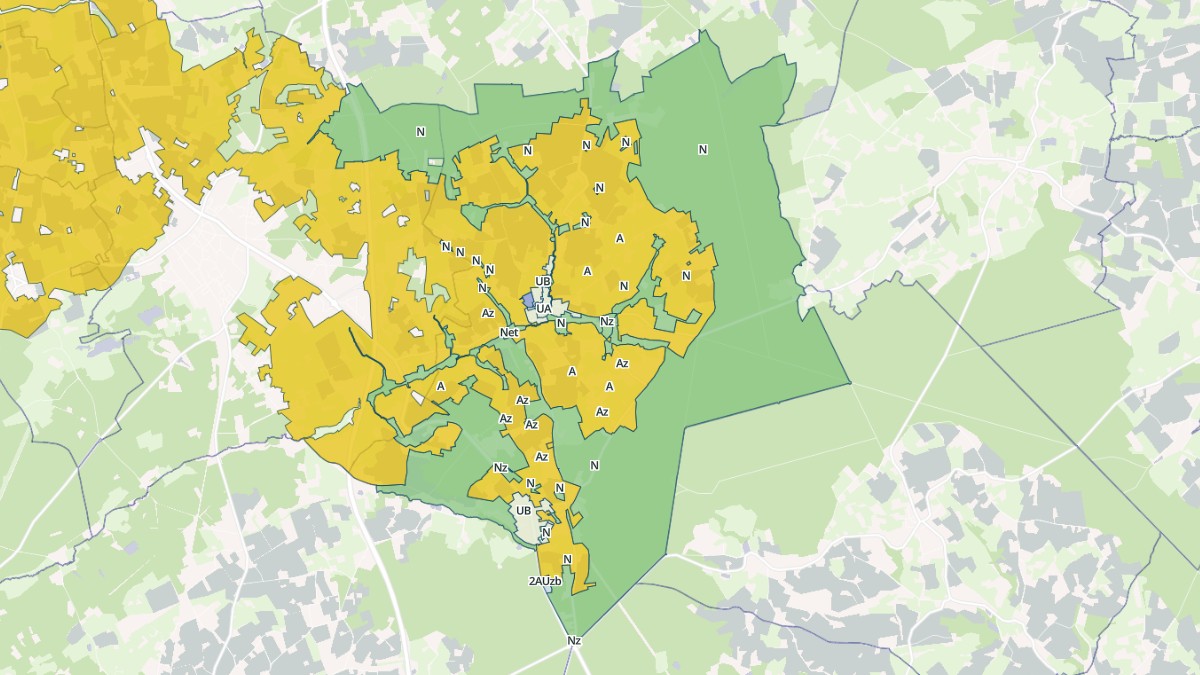 Aperçu cartographique de Marigné-Laillé, centré sur la commune