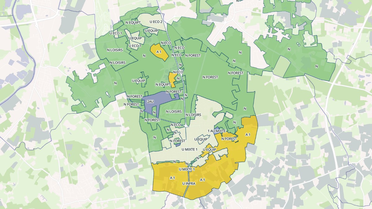 Aperçu cartographique de Mulsanne, centré sur la commune