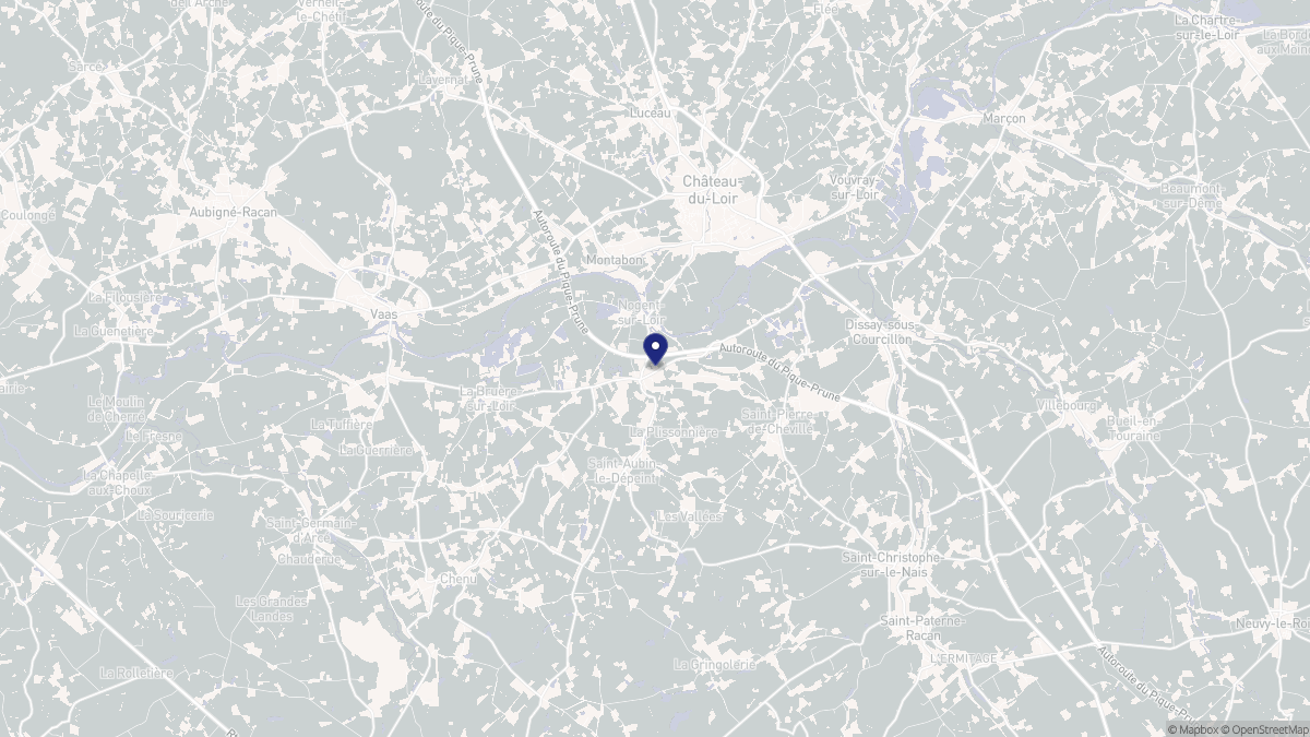 Aperçu cartographique de Nogent-sur-Loir, centré sur la commune