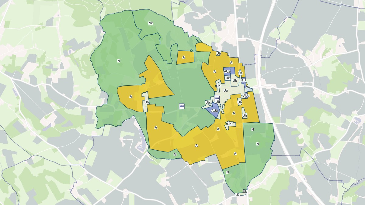 Aperçu cartographique de Oisseau-le-Petit, centré sur la commune