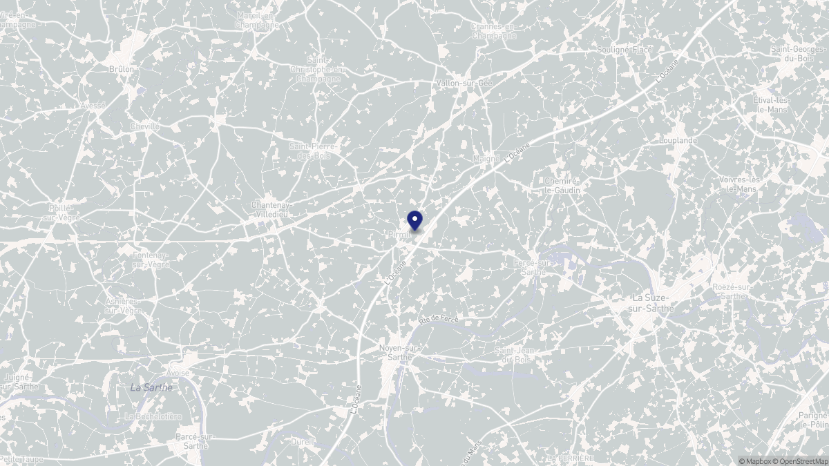 Aperçu cartographique de Pirmil, centré sur la commune