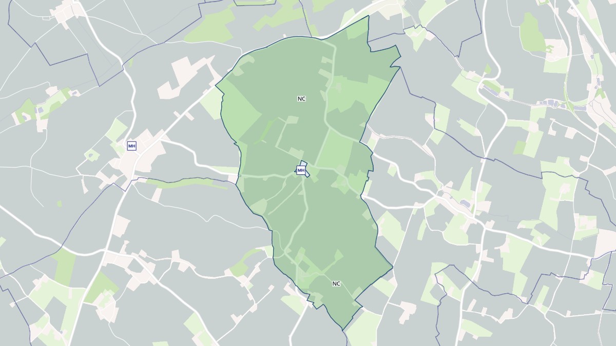 Aperçu cartographique de Pizieux, centré sur la commune