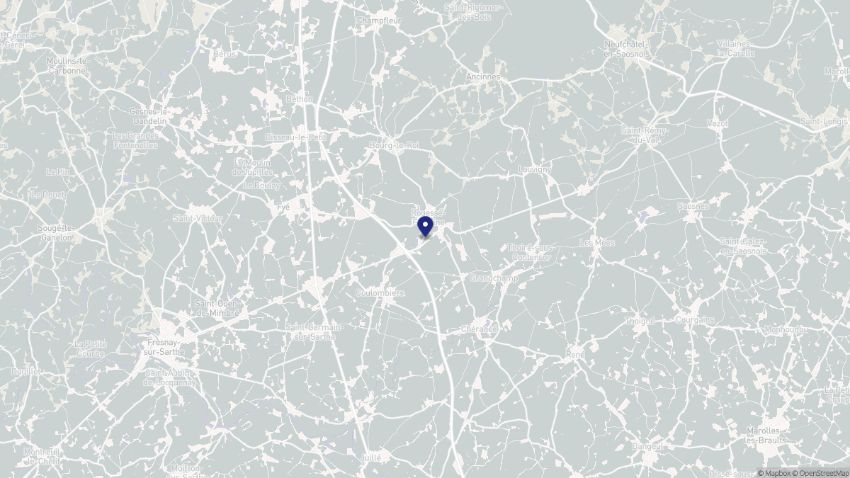 Aperçu cartographique de Rouessé-Fontaine, centré sur la commune