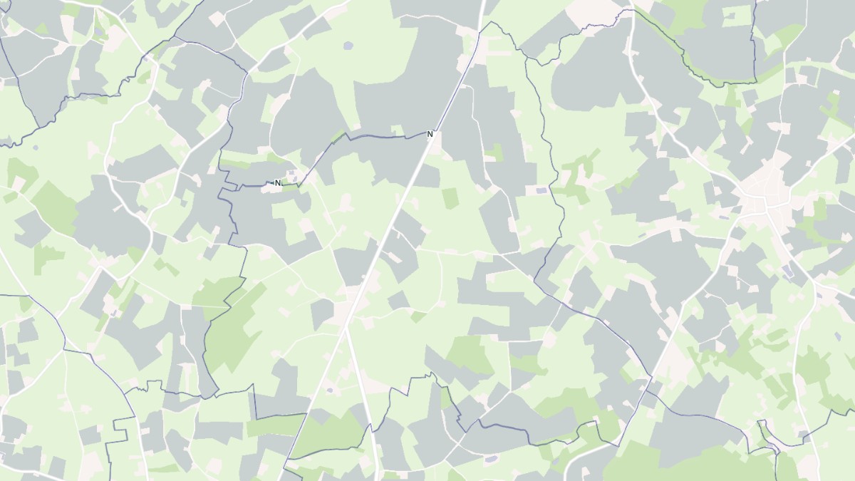 Aperçu cartographique de Rouperroux-le-Coquet, centré sur la commune
