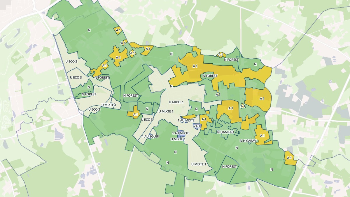 Aperçu cartographique de Ruaudin, centré sur la commune