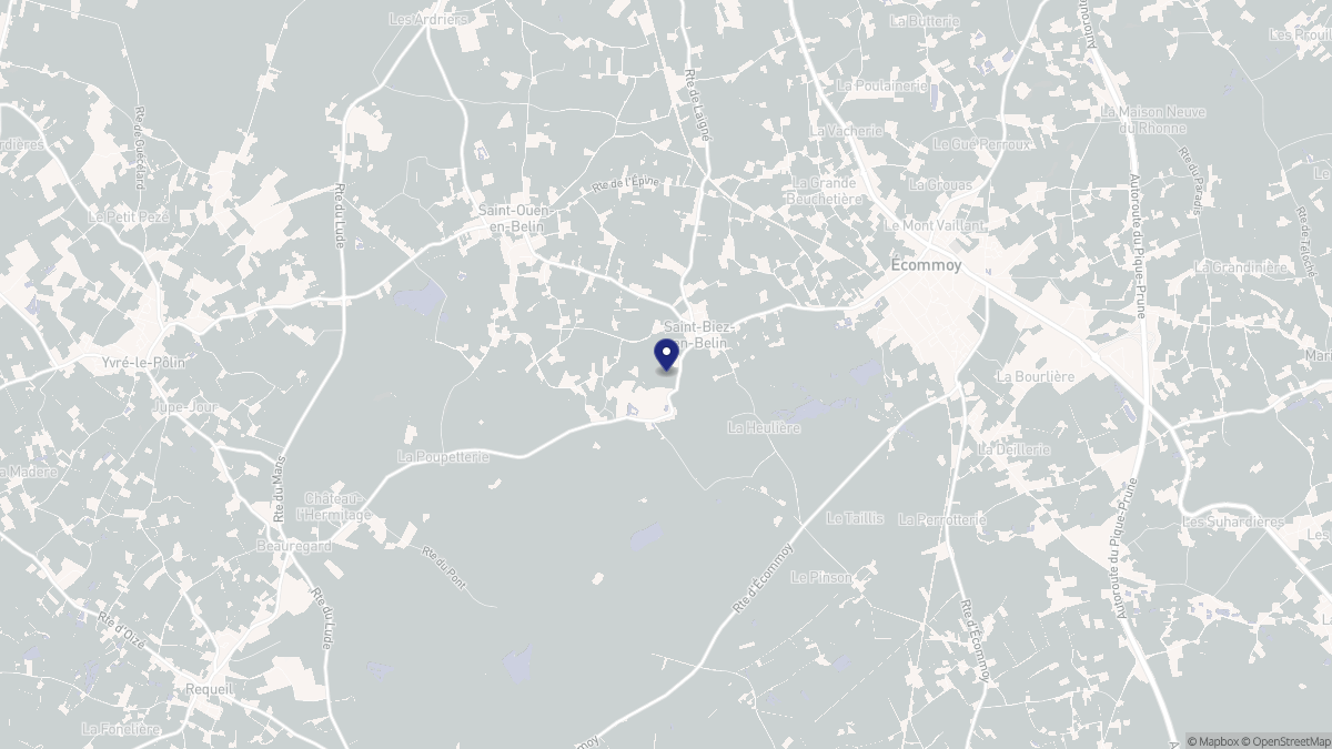 Aperçu cartographique de Saint-Biez-en-Belin, centré sur la commune