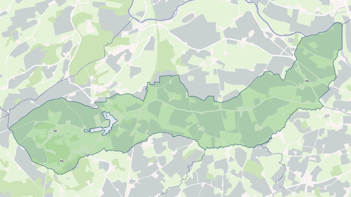 Aperçu cartographique de Saint-Christophe-du-Jambet, centré sur la commune